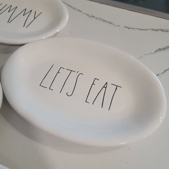 Rae Dunn Holiday plates Christmas Thanksgiving cookie nibble yummy let's eat - Picture 7 of 12